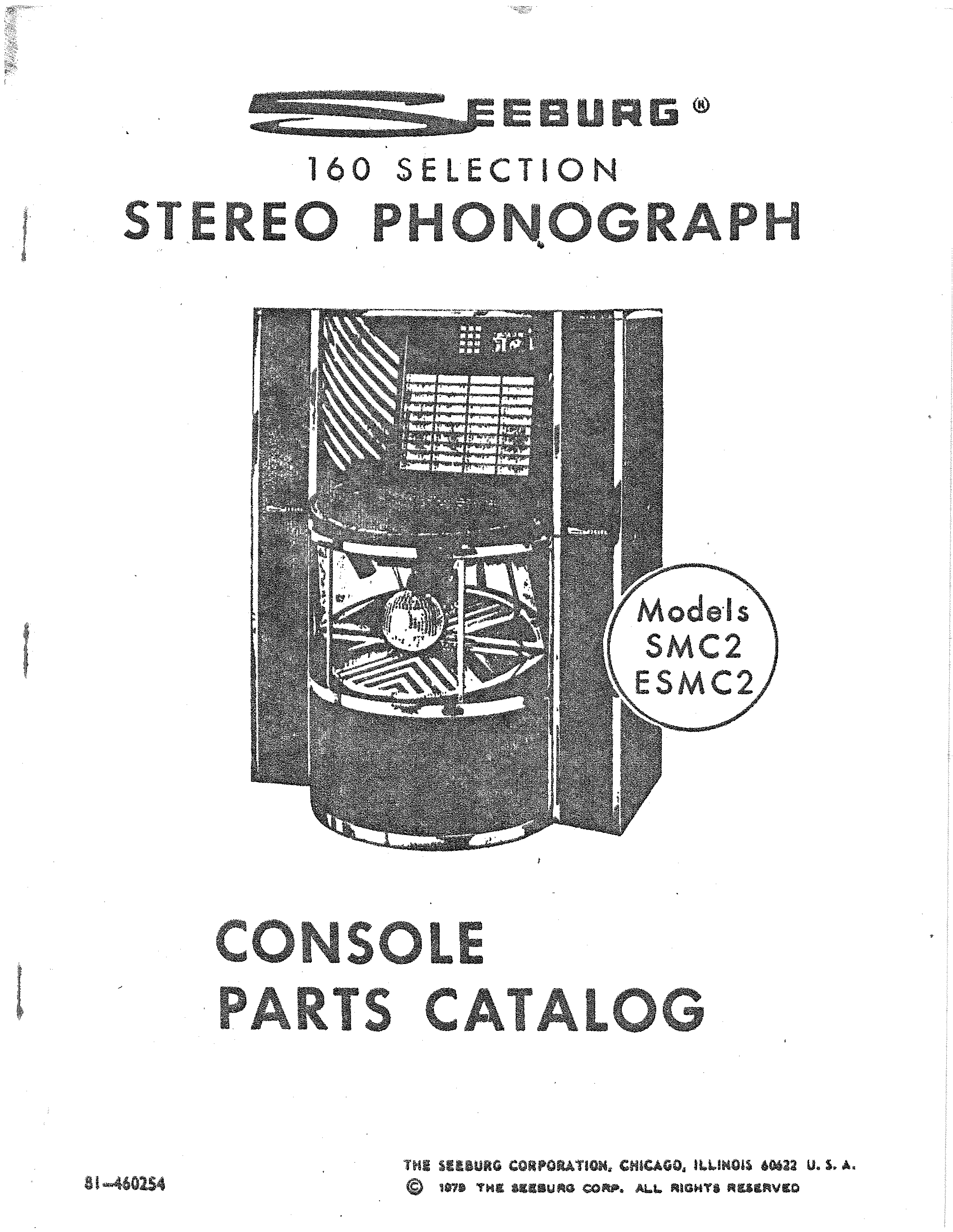 Seeburg Console Parts Catalog 1979 160 Selection Stereo Phonograph (20